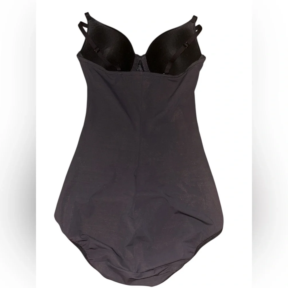 MAIDENFORM Black Floral Shapewear Bodysuit Sz: S